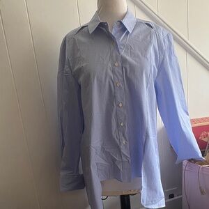 BCBGMaxAzria Blue Striped Shirt